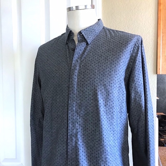 Ch. Dot Print Cotton Chambray L/S Button Up NWOT/L - Picture 5 of 10